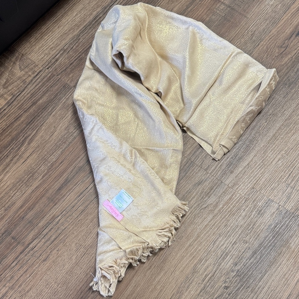 Lilly Pulitzer Gold Textured Scarf